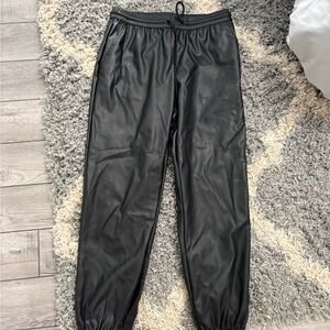 Women leather joggers
